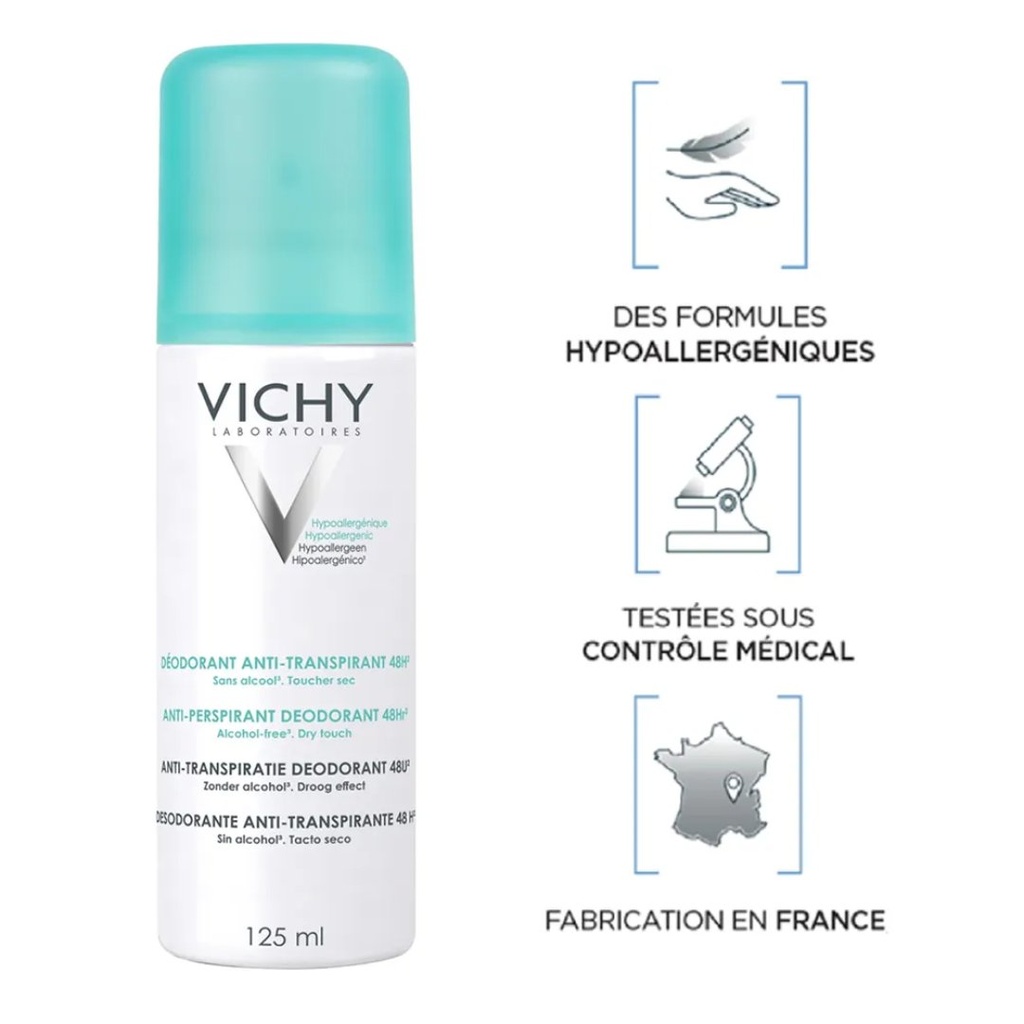 * Vichy Deodorant 48H Anti-Perspirant Spray, 125ml - Green