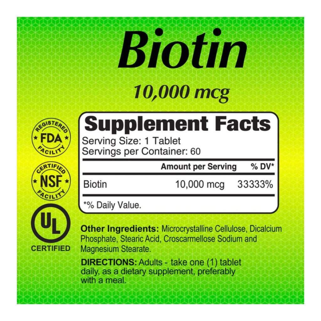 * Alfa Biotin 10,000 Mg Tablets, 60's