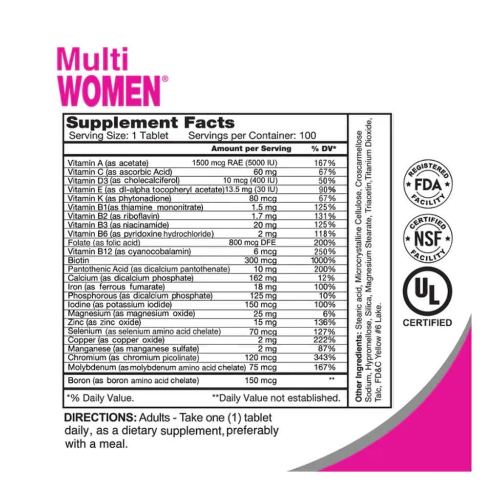 * Alfa Multi Women Energy Tablets, 100's