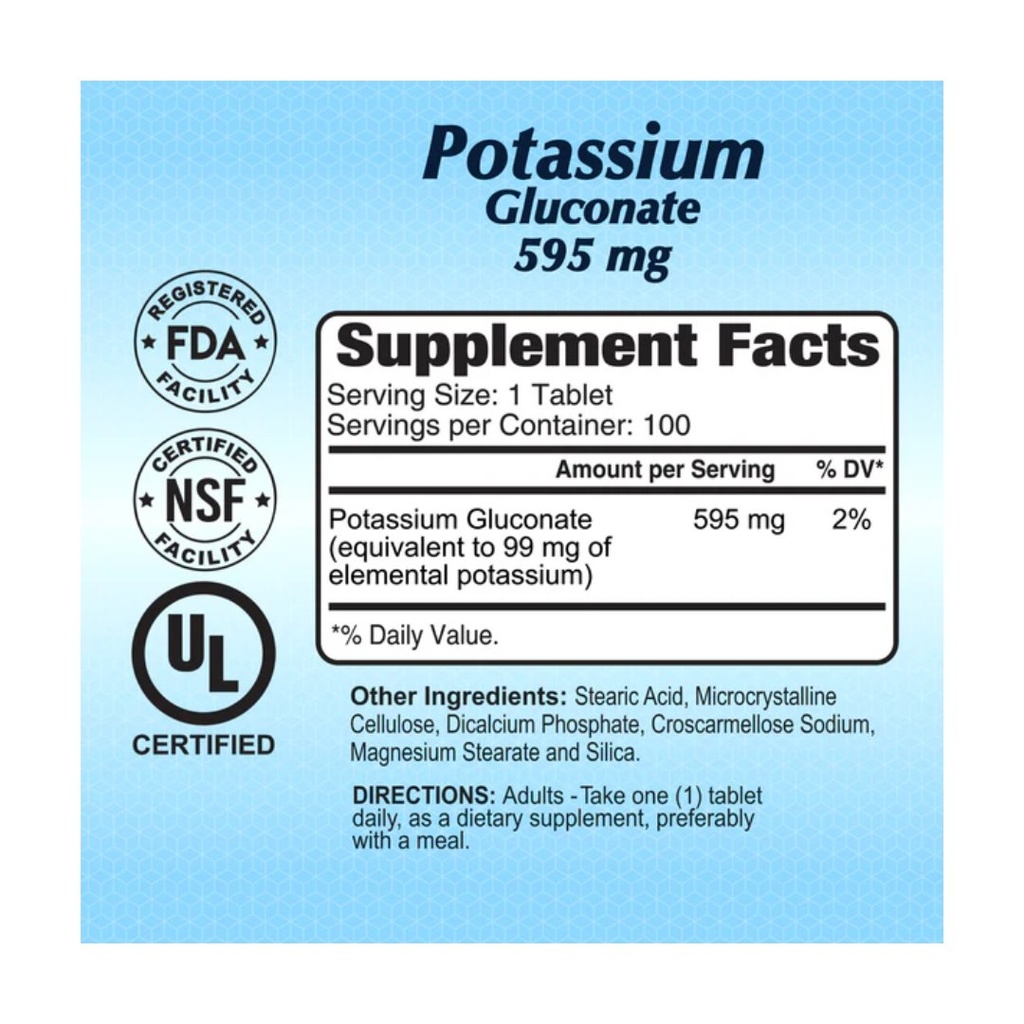 * Alfa Potassium Gluconate 595 Mg, 100's