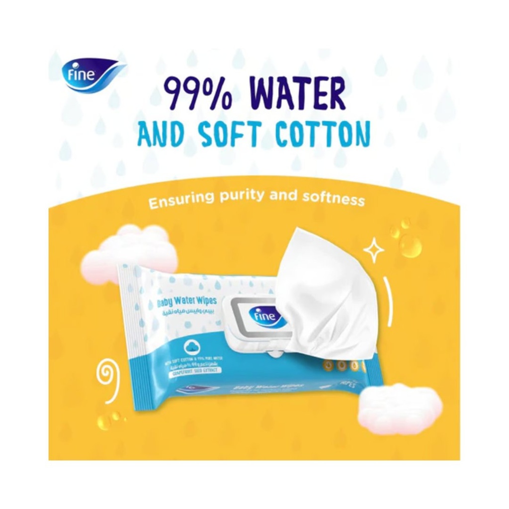 * Fine Baby Water Wipes, 72's - (1+1) Free