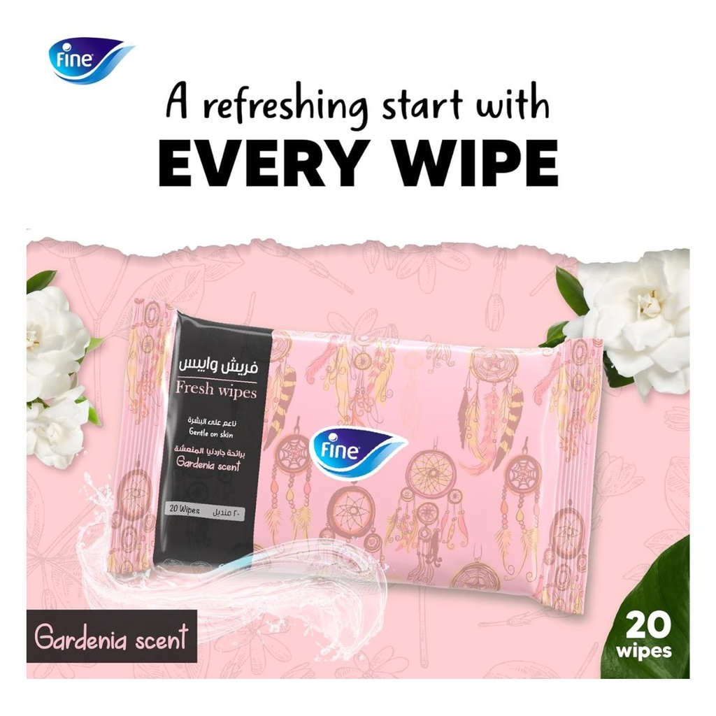 * Fine Fresh Wipes - Gardenia, 20's - (2+2) Free