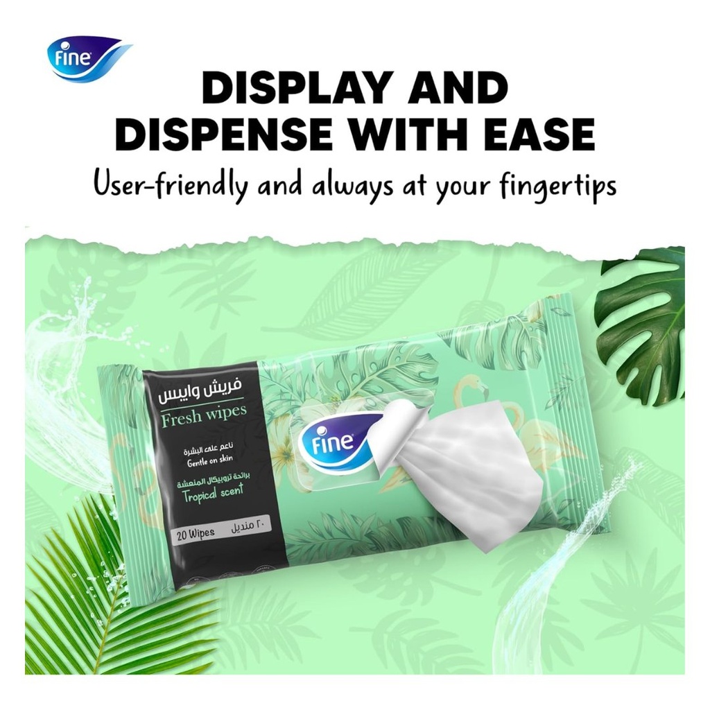 * Fine Fresh Wipes - Tropical, 20's - (2+2) Free
