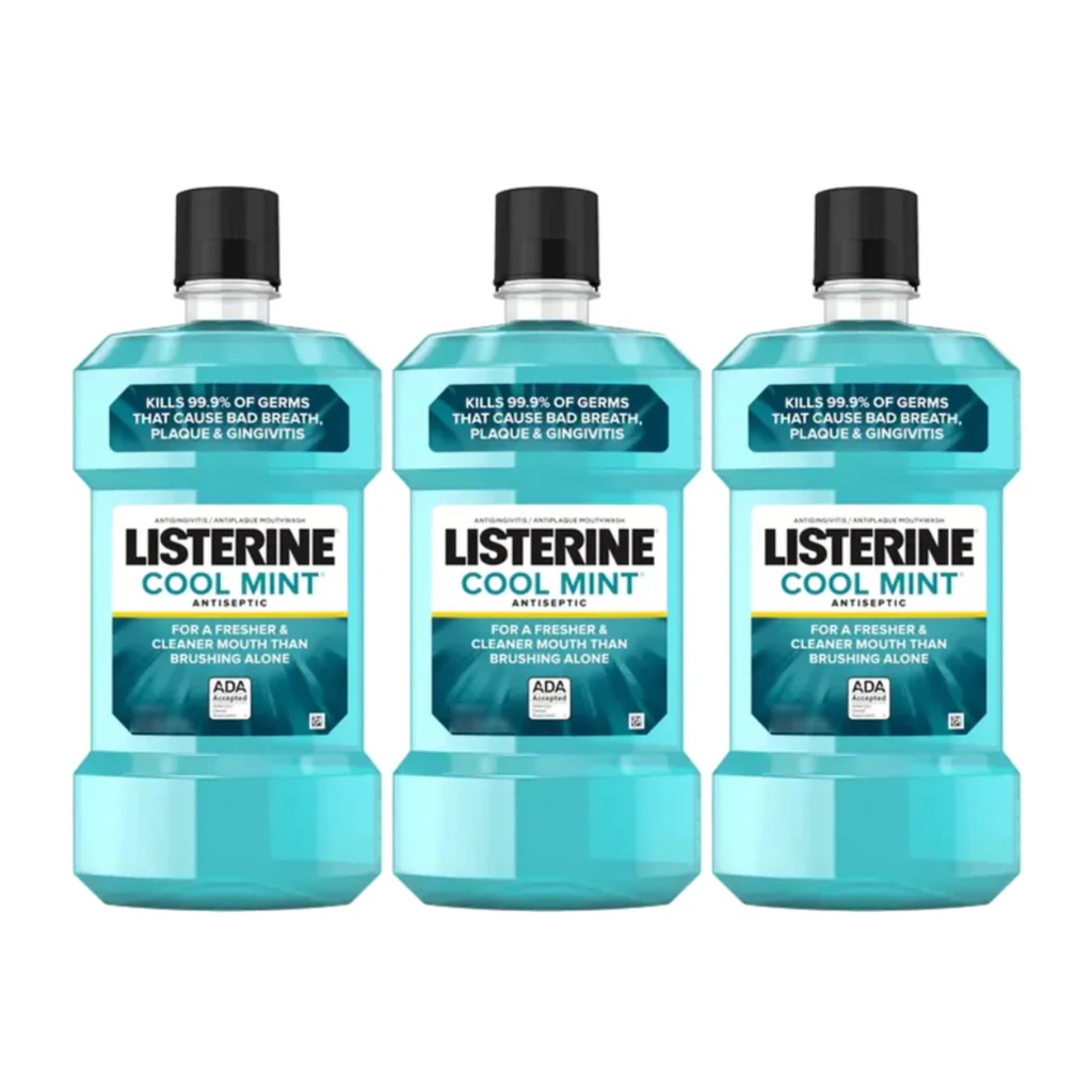 * Listerine Cool Mint Mouthwash, 250ml - (2+1 Free)