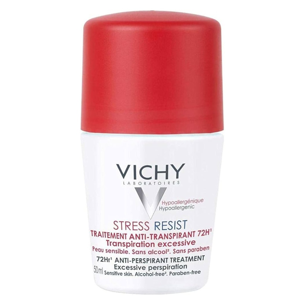 * Vichy Deodorant 48H Stress Resist Roll-On, 50ml - Red