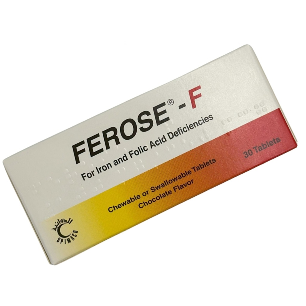 * Ferose-F 100mg Chewable Tablets, 30's 