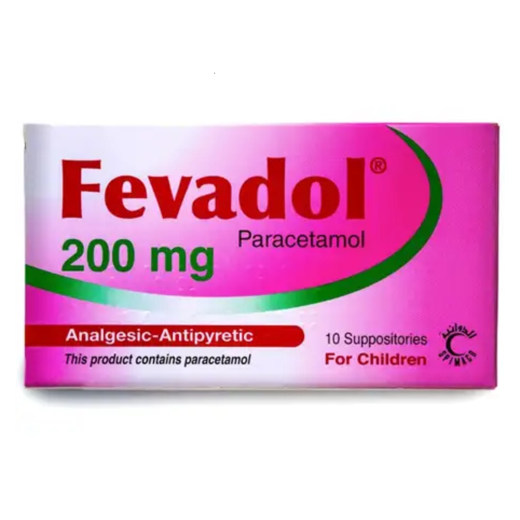Fevadol 200mg Suppositories, 10's