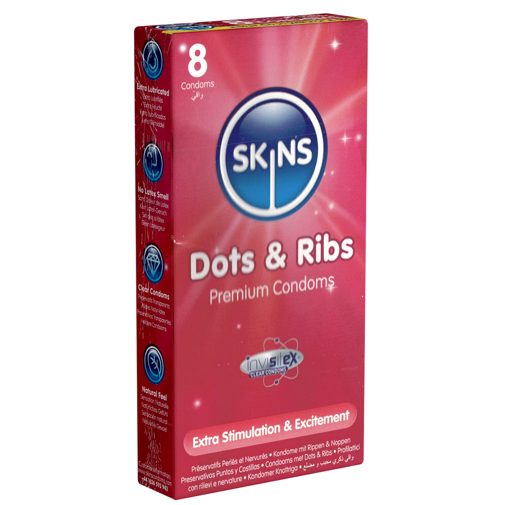 Skins Dots & Ribs Condoms, 8's