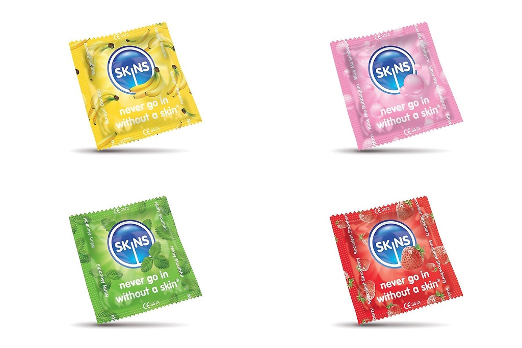 Skins 4 Flavours Condoms, 8's