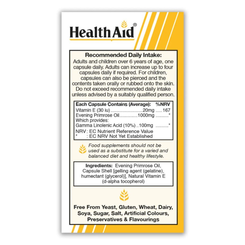 * HA E.P.O 1000MG + VIT E CAPS 90'S