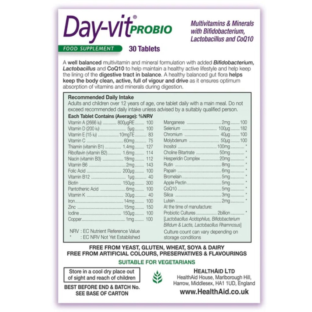 * HealthAid Day-Vit Probio Tablets, 30's