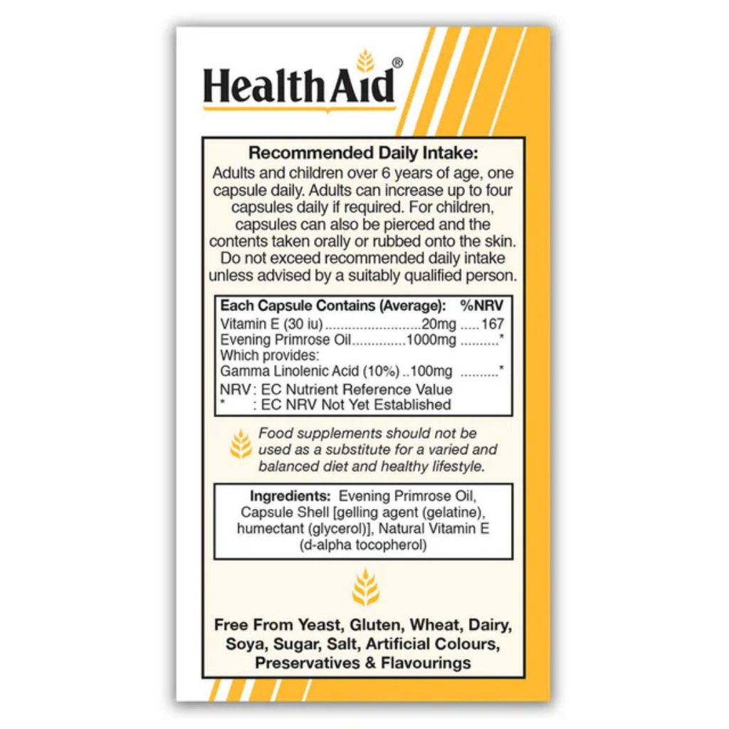 * HealthAid Evening Primrose 1000mg, 30's