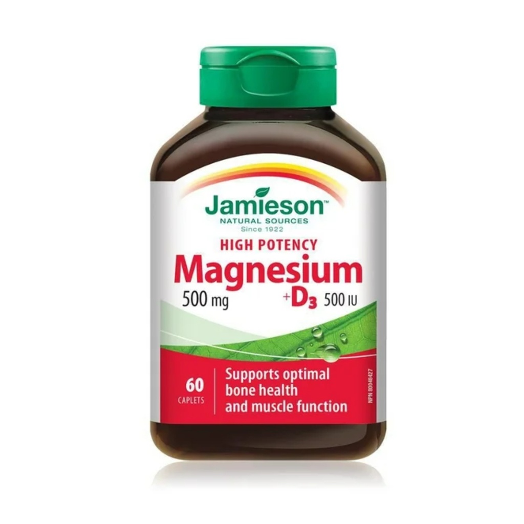 Jamieson Magnesium 500mg + Vit D500IU 60's