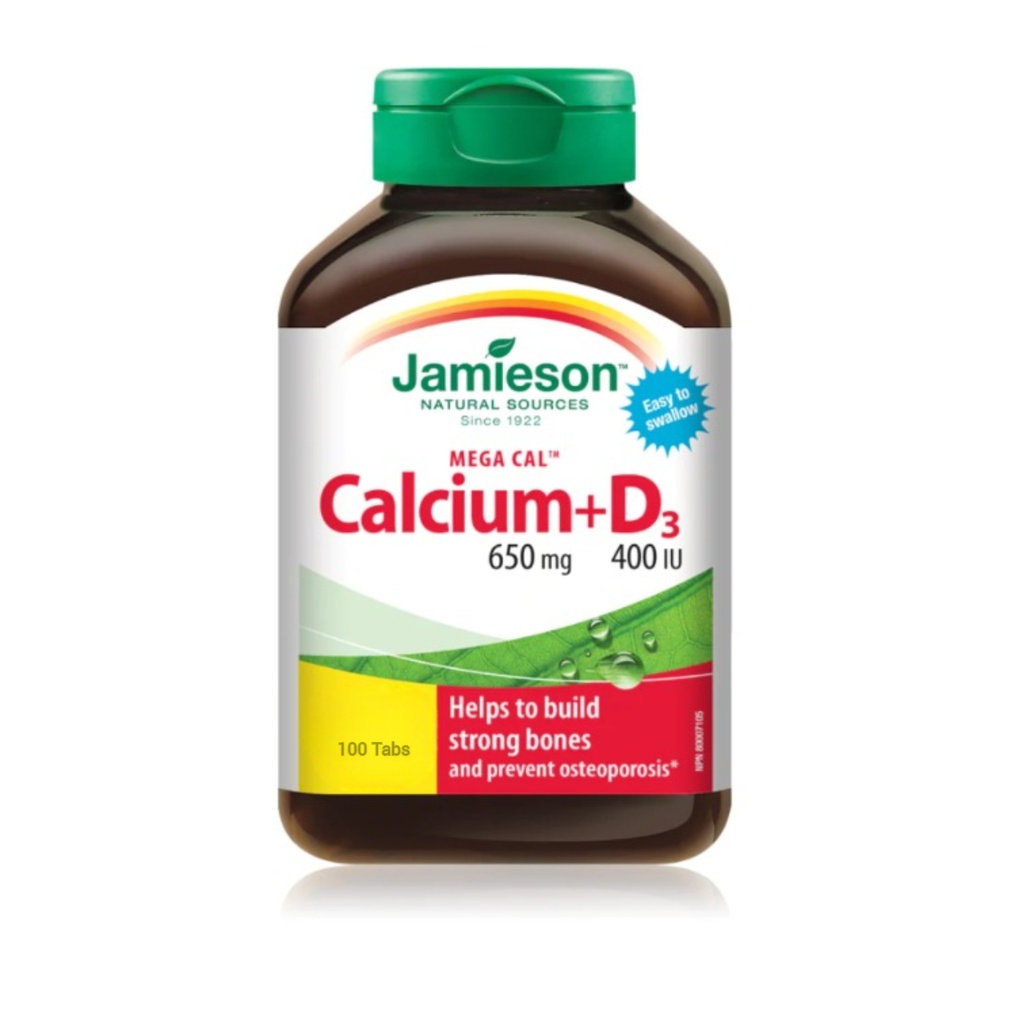 Jamieson Mega Cal-650 mg/Vit D 100's