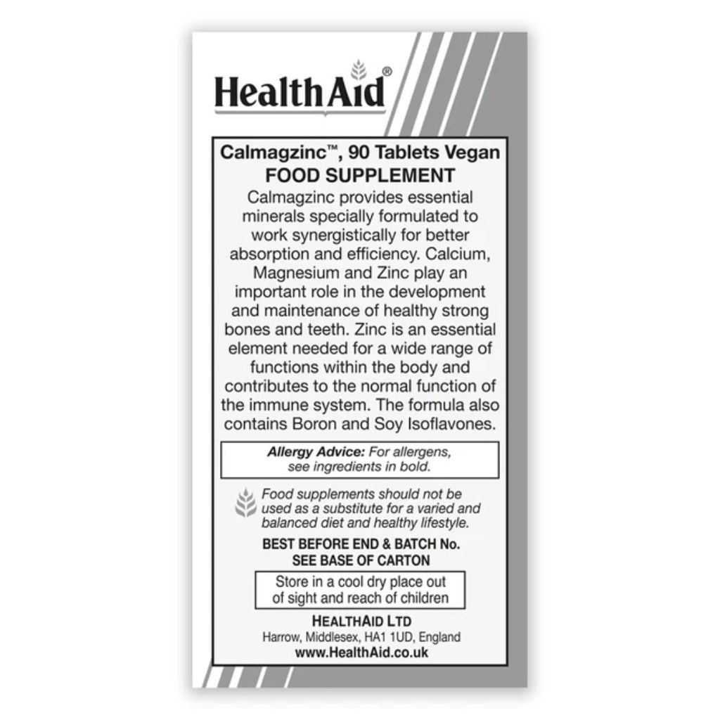 * Healthaid Calmagzinc Vegetable Tablets, 90's