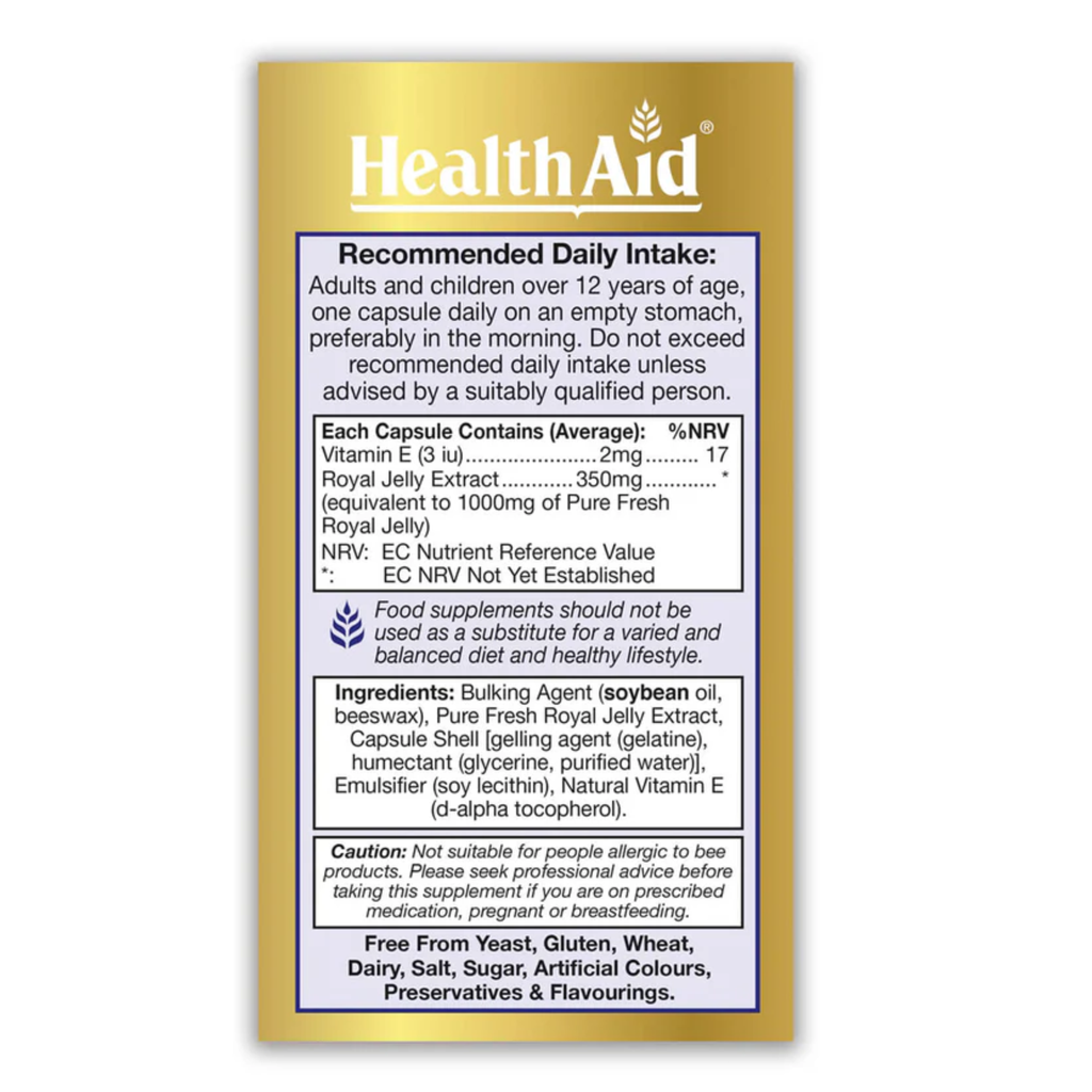 HealthAid Tang Forte 1000mg (Royal Jelly) Capsules , 30's