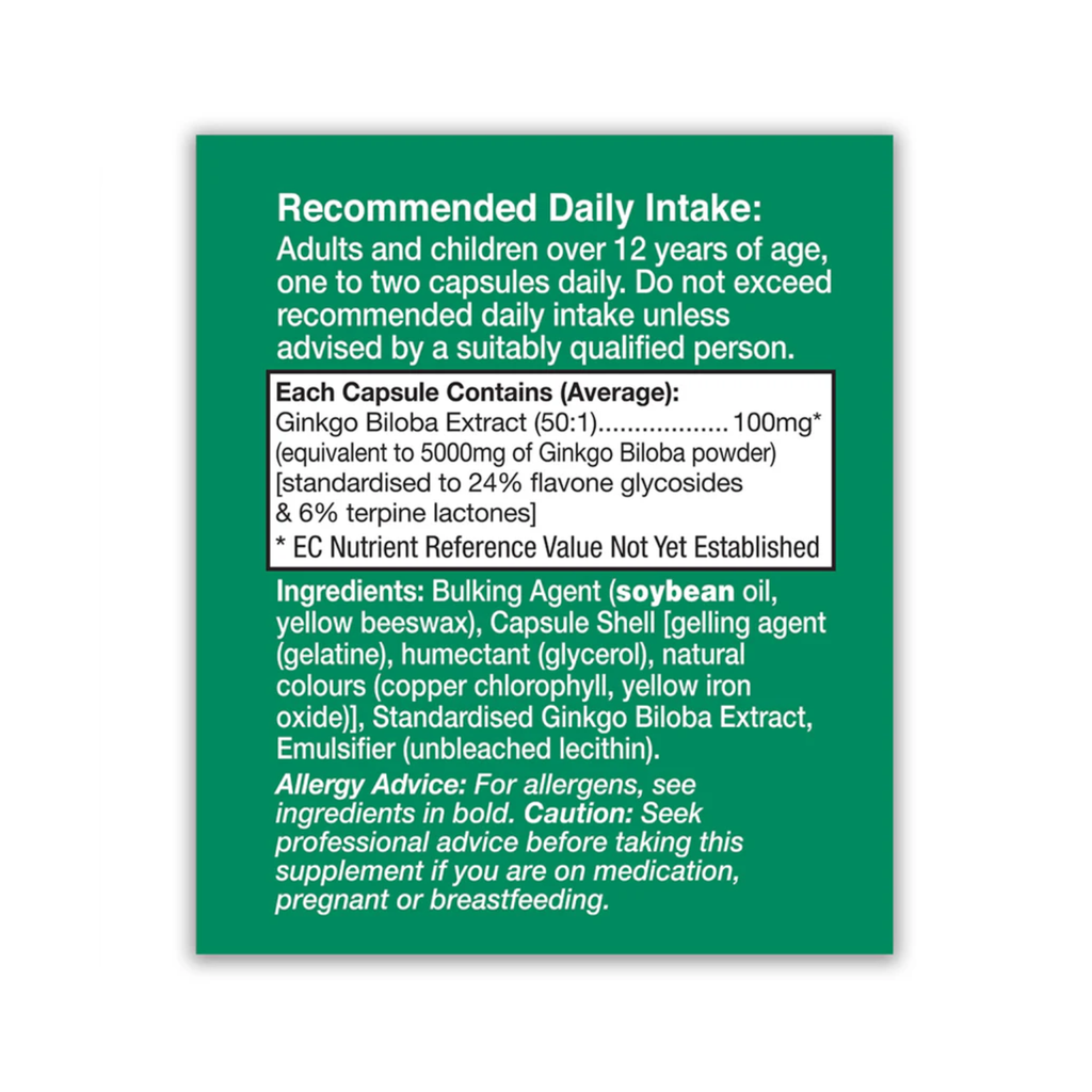 HealthAid Ginkgo Biloba Extract 5000mg Capsules, 30's