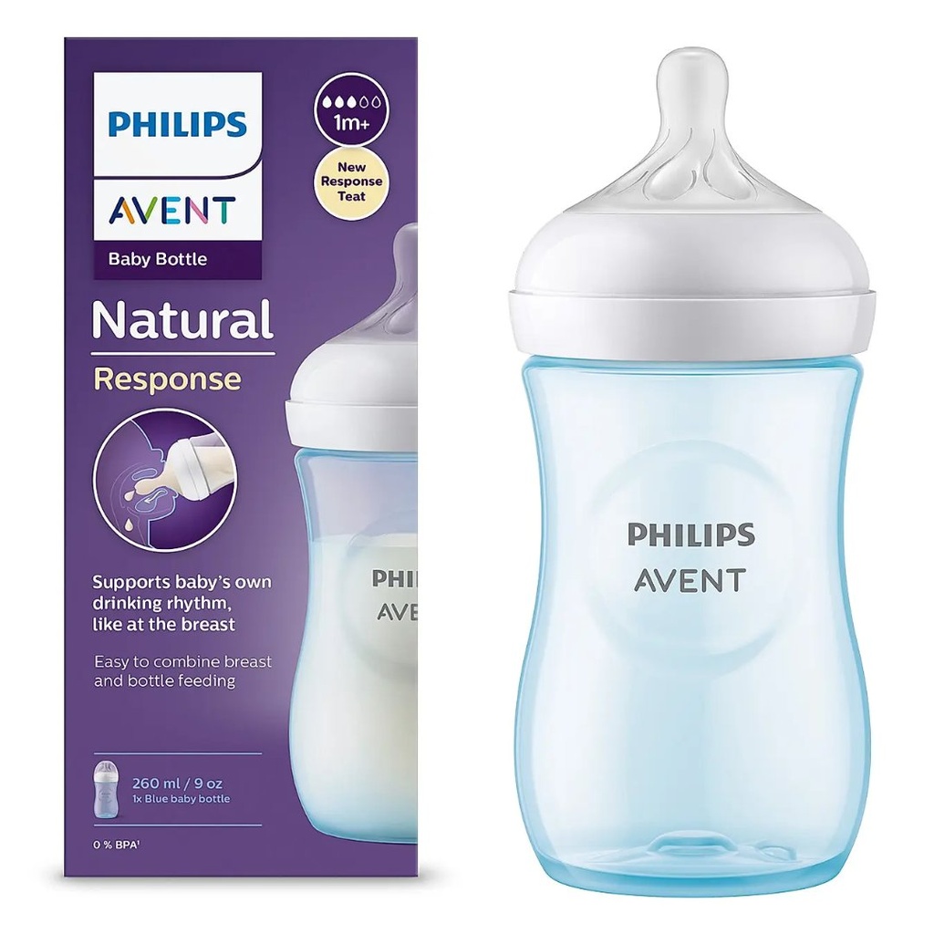 * Avent Natural Blue Baby Bottle , 260ml