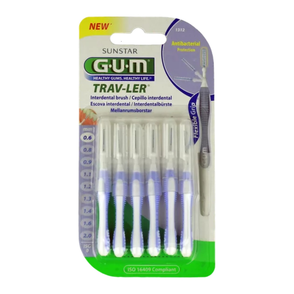 * Gum Trav-Ler 0.6mm Flexible Grip, 6's 