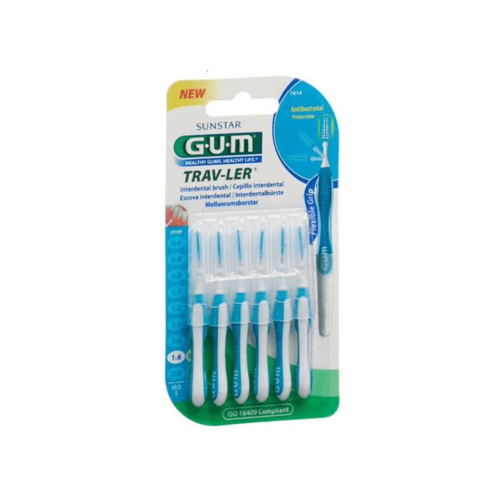 * Gum Trav-Ler 1.6mm Flexible Grip, 6's