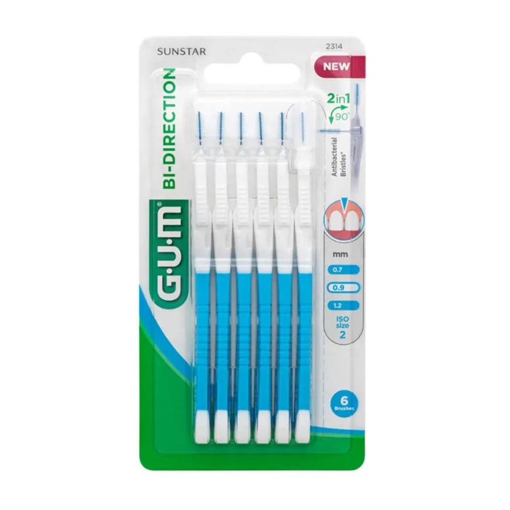 * Gum Bi-Direction 0.9mm, 6 Brushes