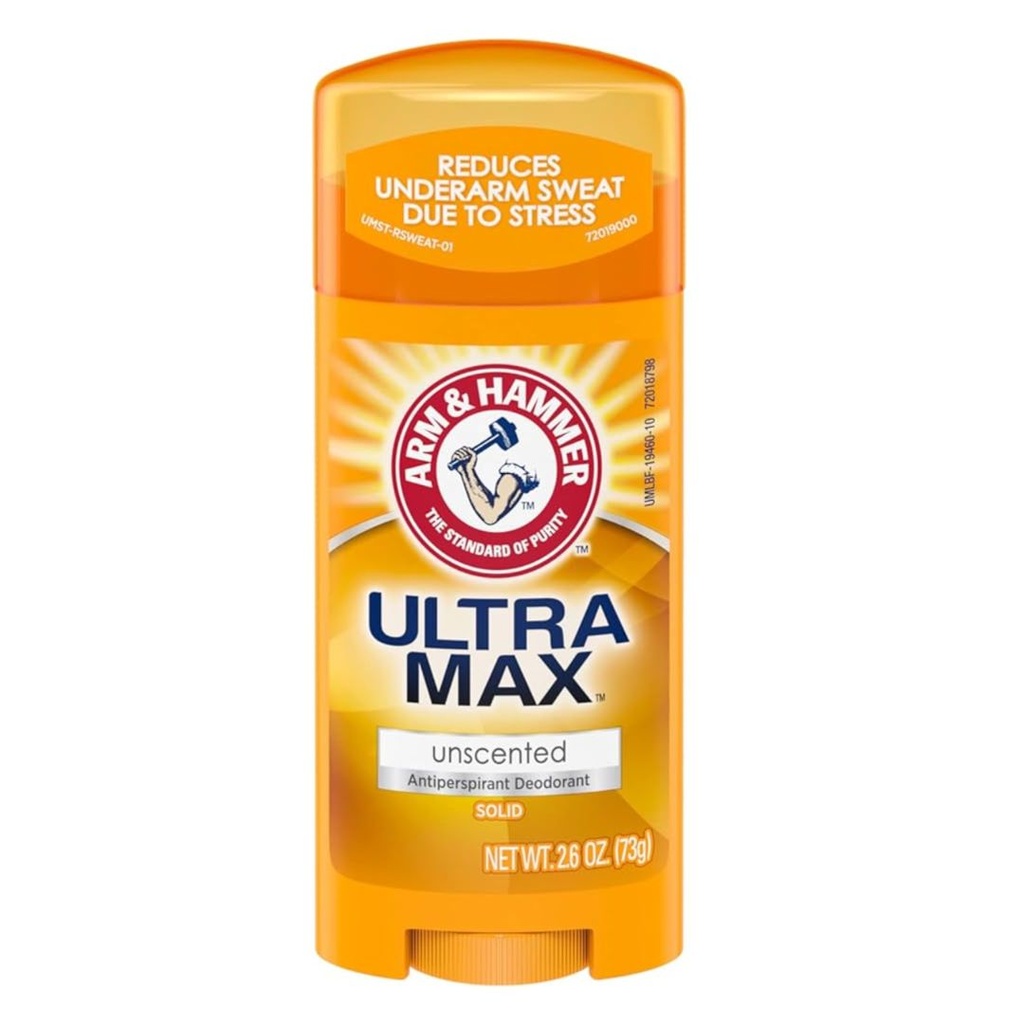 * Arm & Hammer Ultramax Unscented Antiperspirant Deodorant, 73g