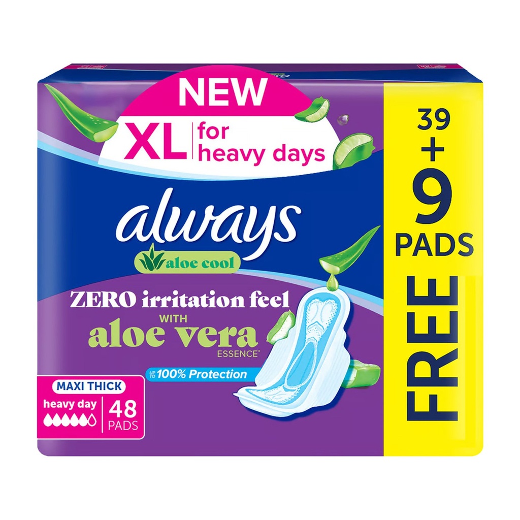 * Always Maxi Thick Aloe Cool X-Large Pads, 48's