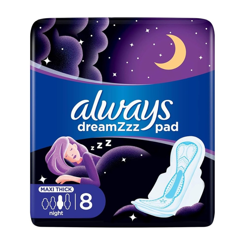 * Always Cool & Dry Dreamzz Pad Wings, 8's