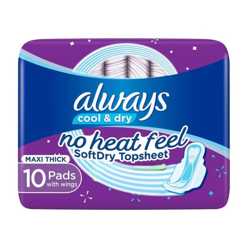 * Always Cool & Dry Maxi Thick Large Pads, 10's