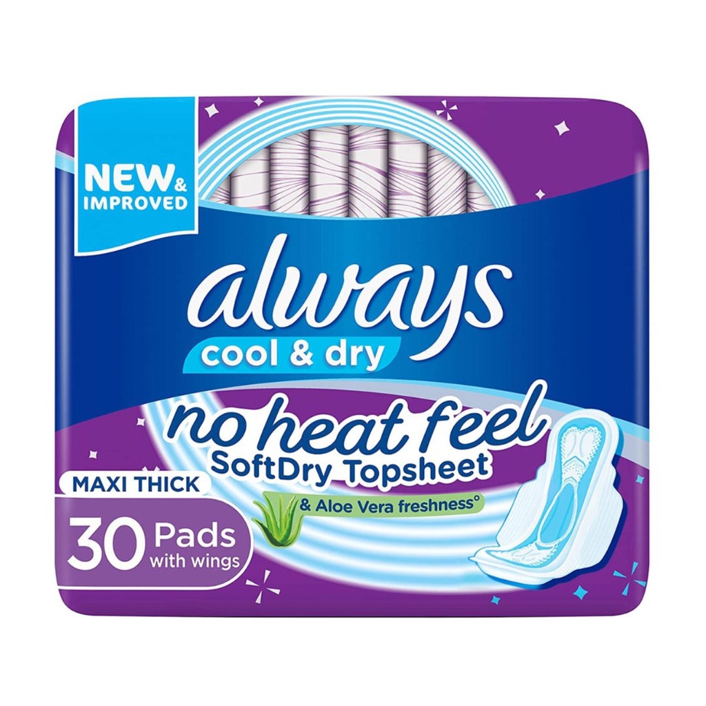 أولويز كول أند دراي ماكسي سميكة بالأجنحة، 30 قطعة