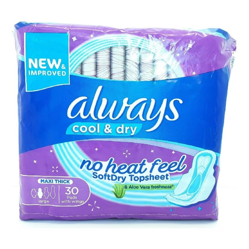 * Always Cool & Dry Maxi Thich Large Pads, 30's
