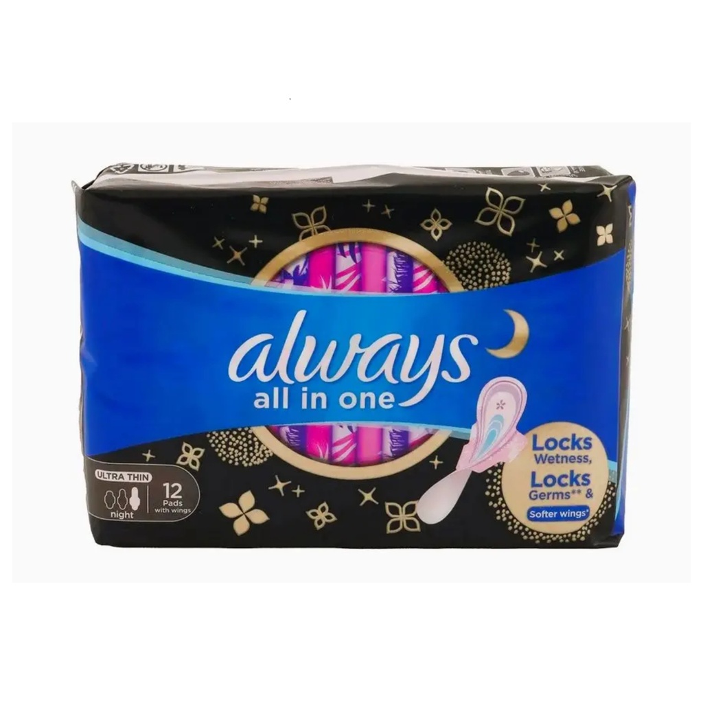 * Always All in One Ultra Thin Night Pads, 12's