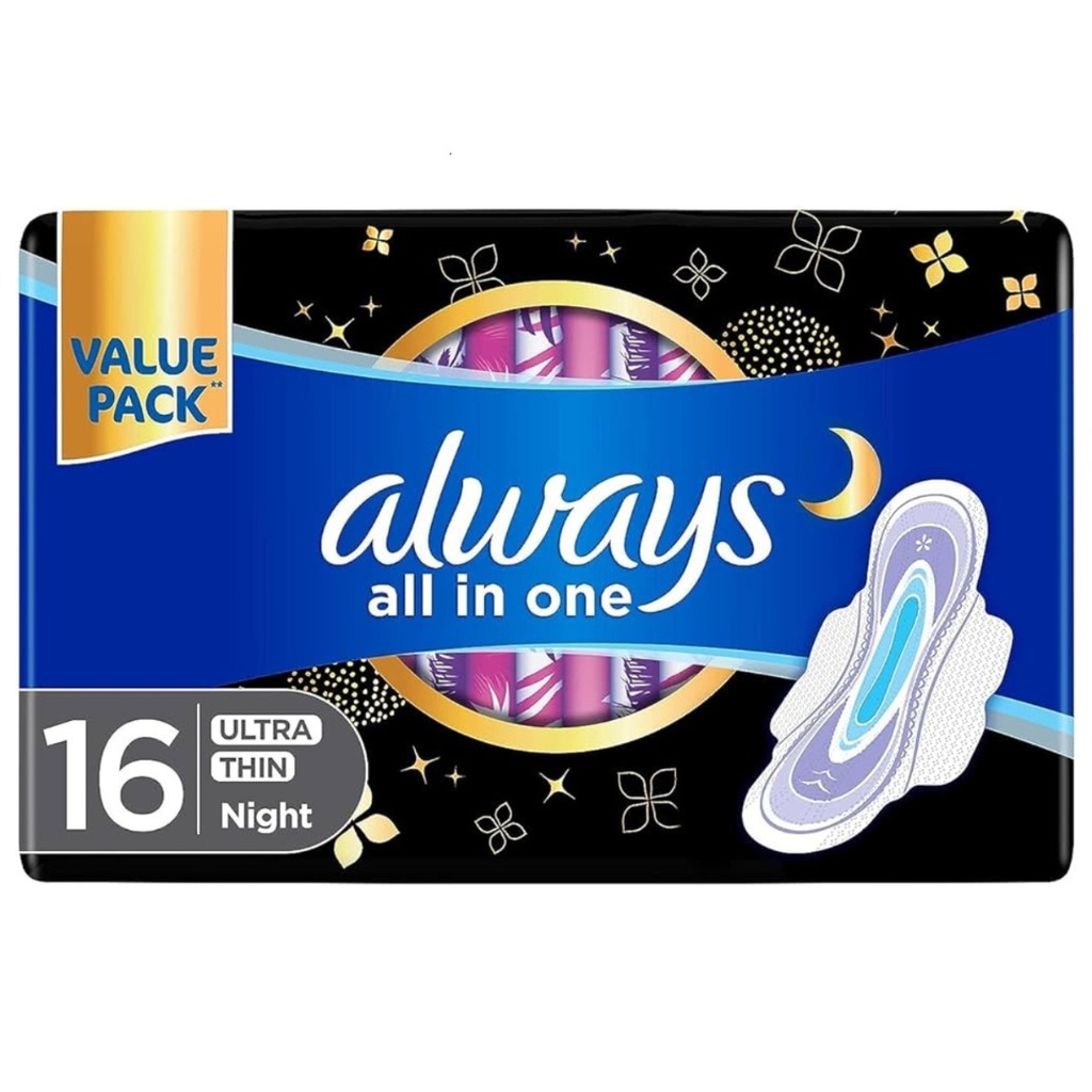 * Always All in One Ultra Thin Night Pads, 16's