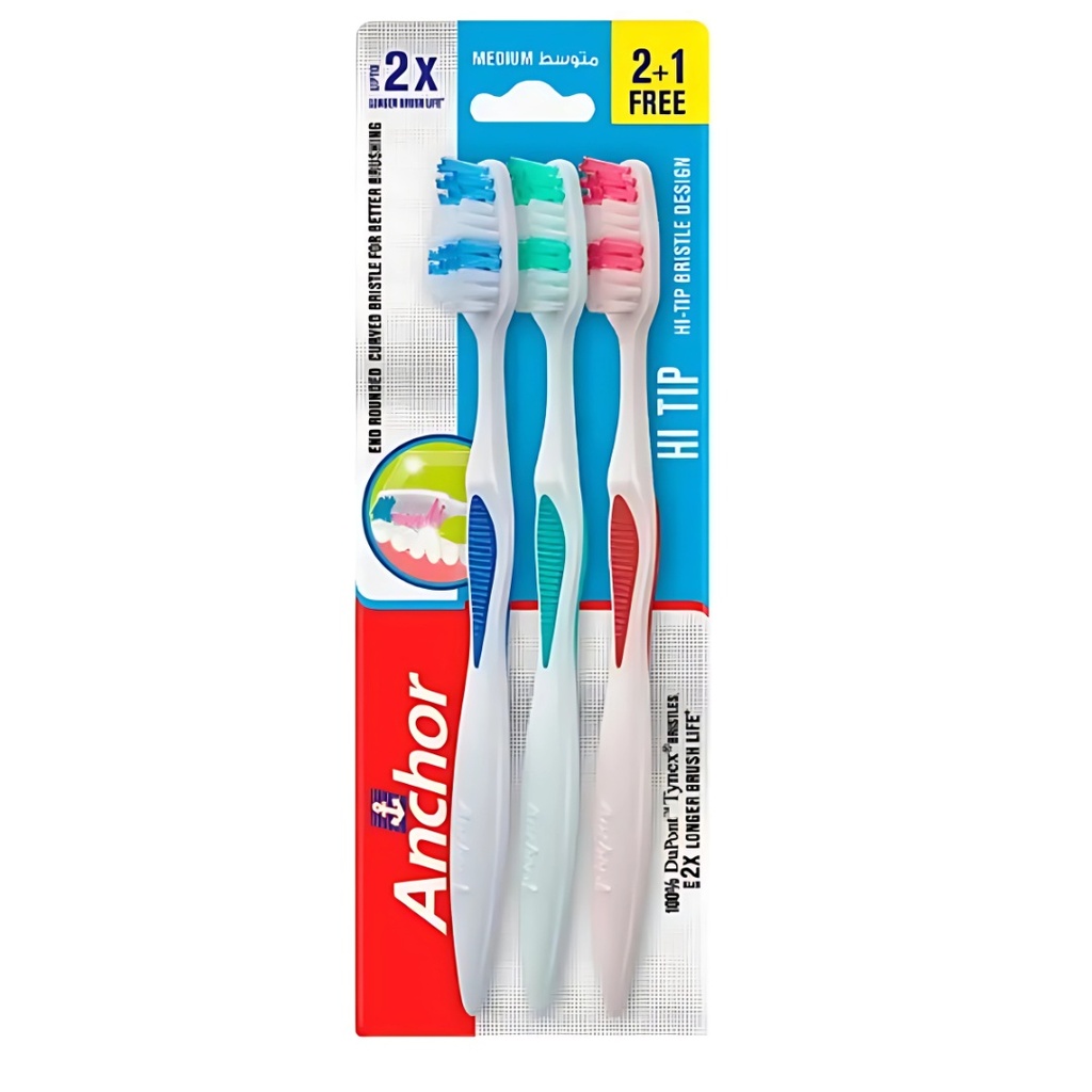 * Anchor Hi Tip Medium Toothbrush (2+1 Free) - OFFER