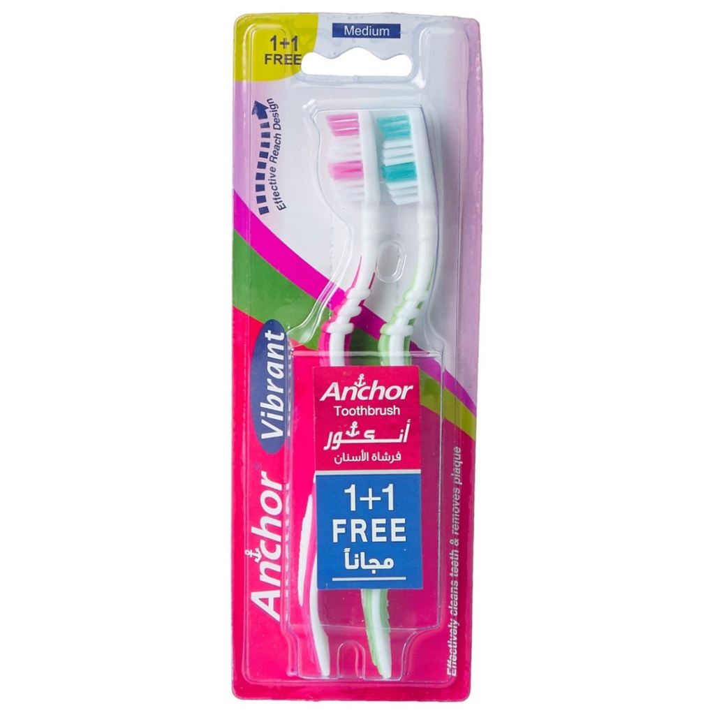 * Anchor Vibrant Medium Toothbrush, (1+1 Free) - OFFER