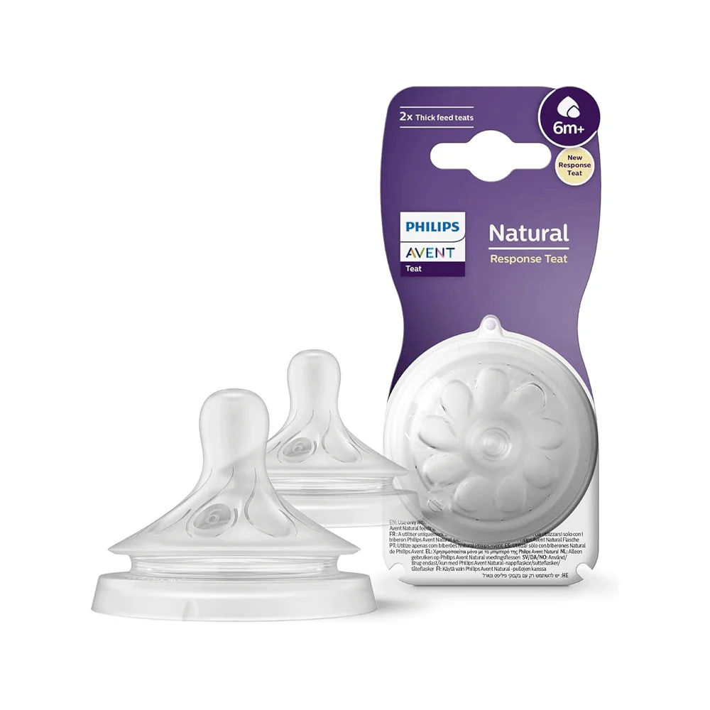 * Avent Natural Response Thick Feed Teats 6m+, 2's