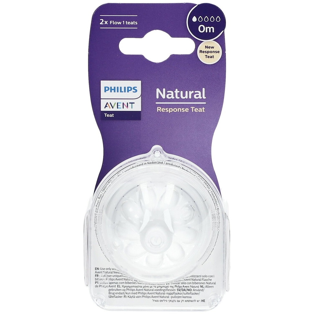 * Avent Natural Response 1 Hole Teats 0m+, 2's