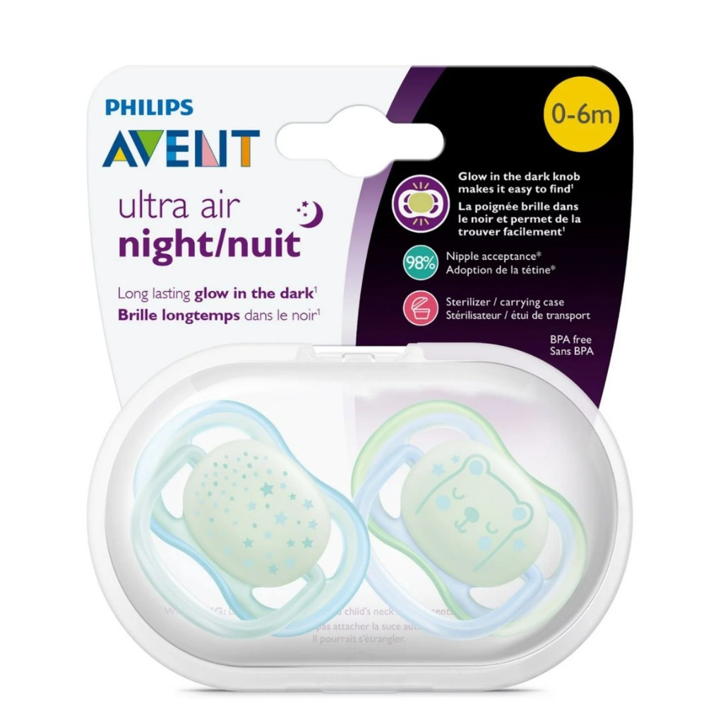 * Avent Ultra Air Night Soother 0-6m, 2's