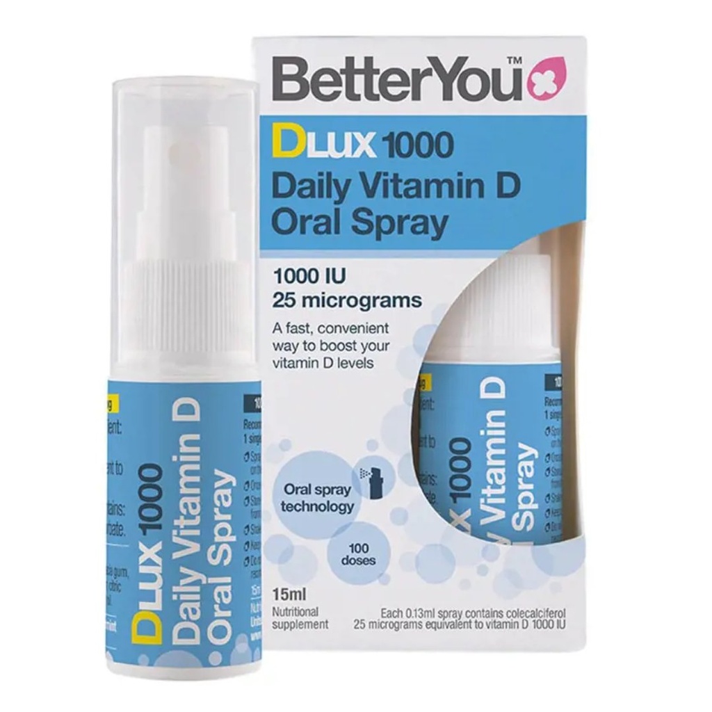 * Better You Dlux 1000 Daily Vitamin D Oral Spray, 15ml 