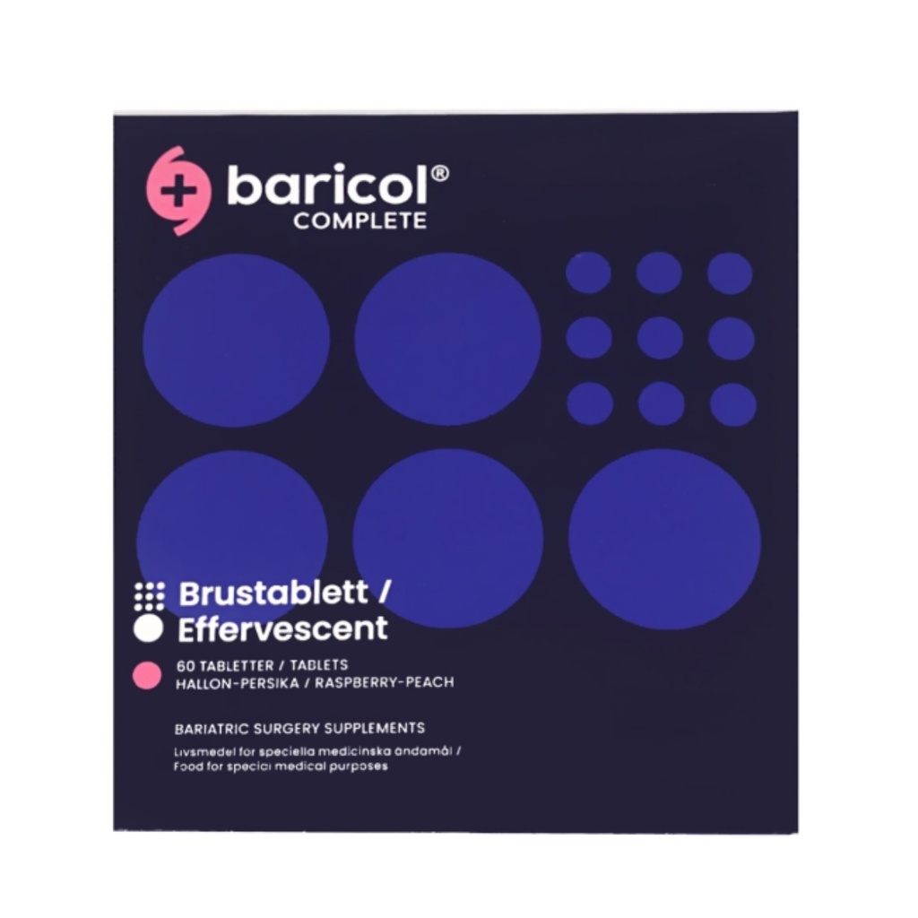 * Baricol Complete Raspberry-Peach Effervescent Tablets, 60's