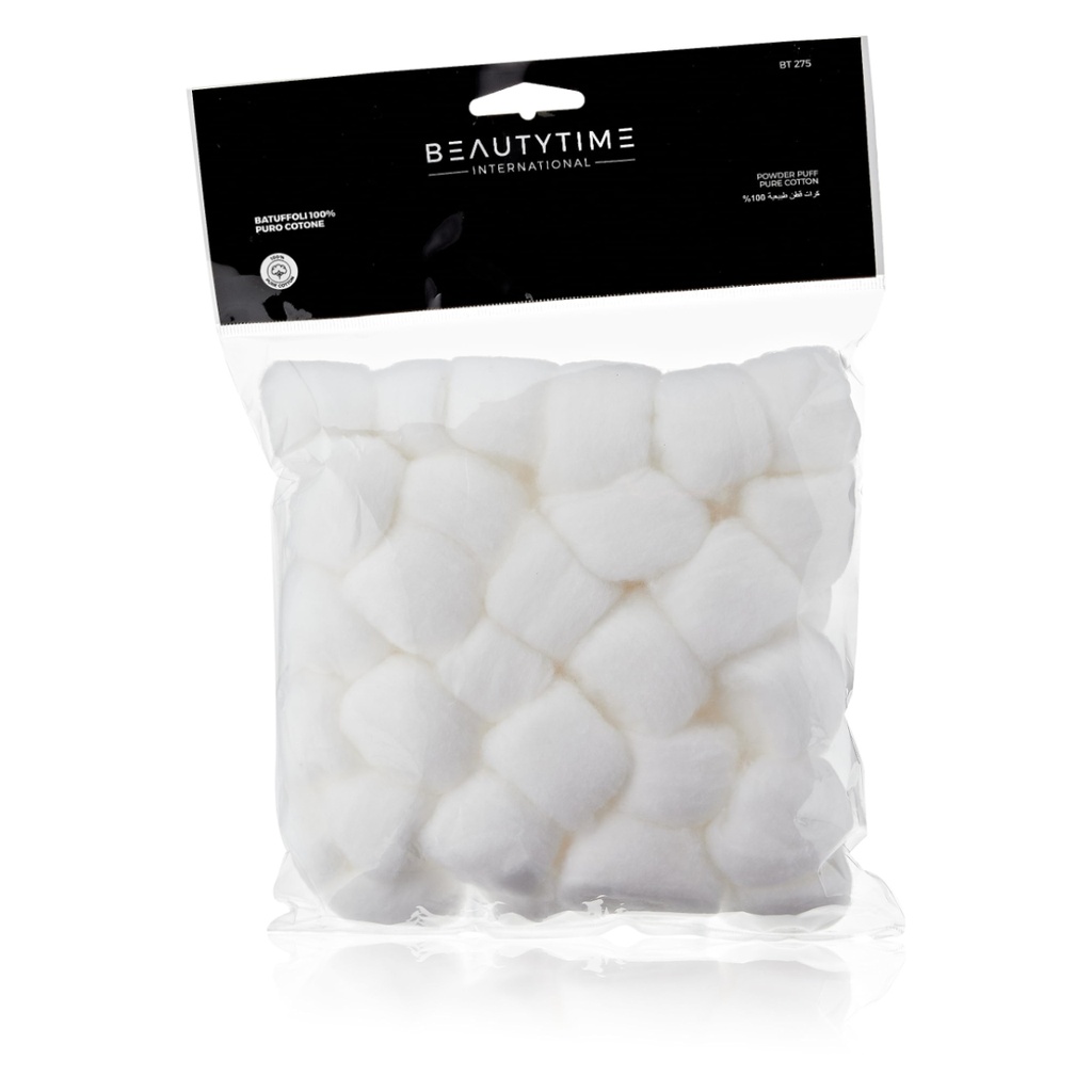 * Beauty Time Powder Puff 100% Pure Cotton Balls 