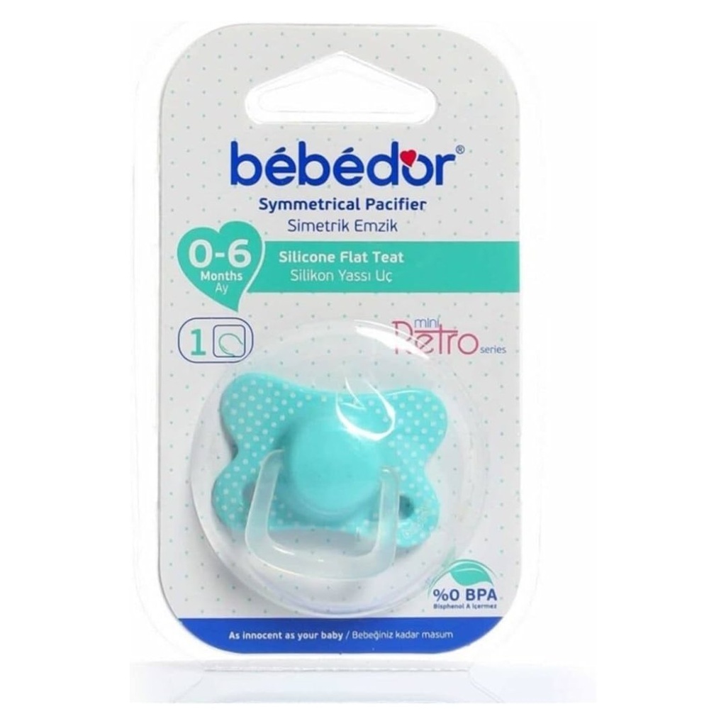 * Bebedor Retro Series Silicone Flat Teat 0-6 Months - No 1 
