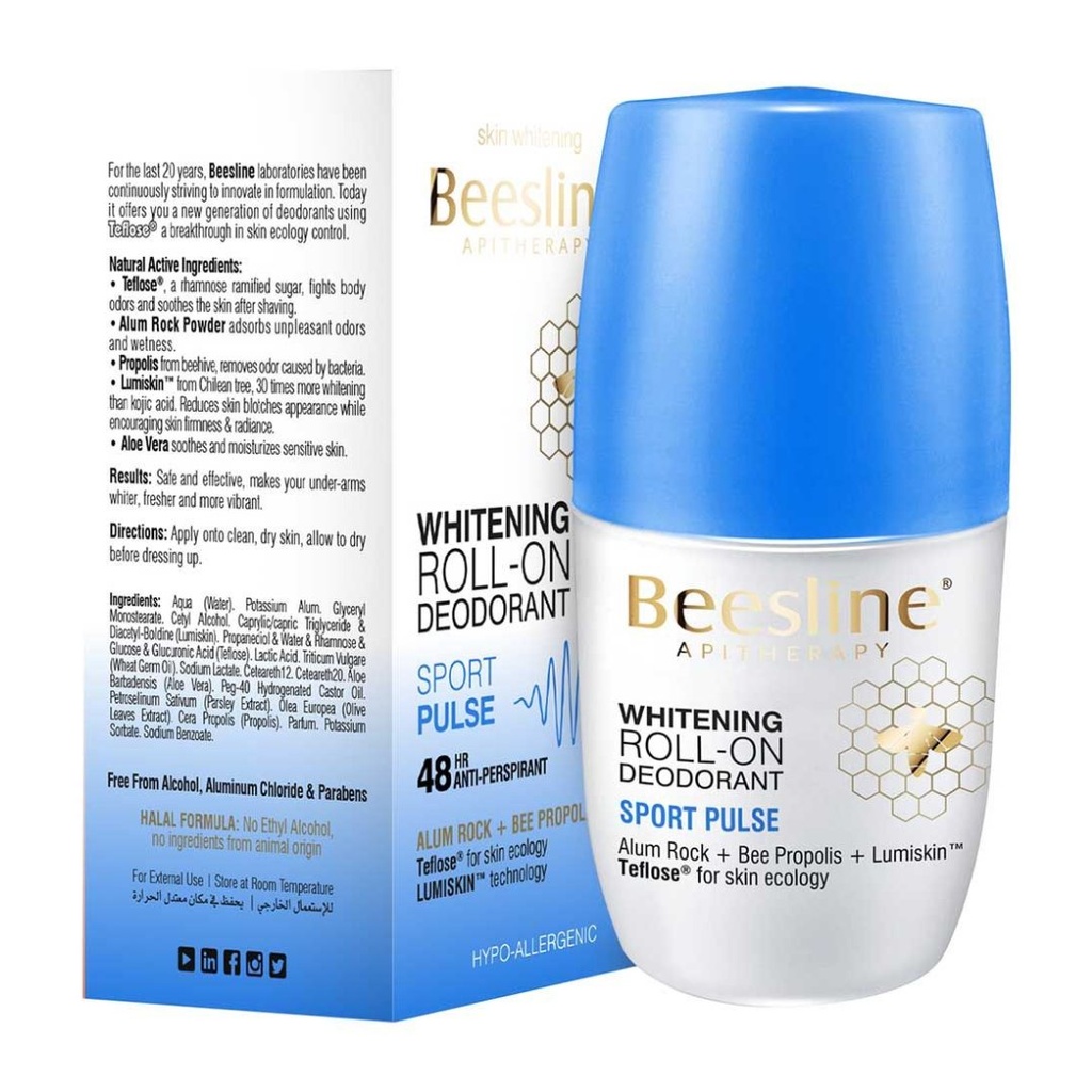 * Beesline Deodorant Sport Pulse Roll-On, 50ml (1+1 Free)