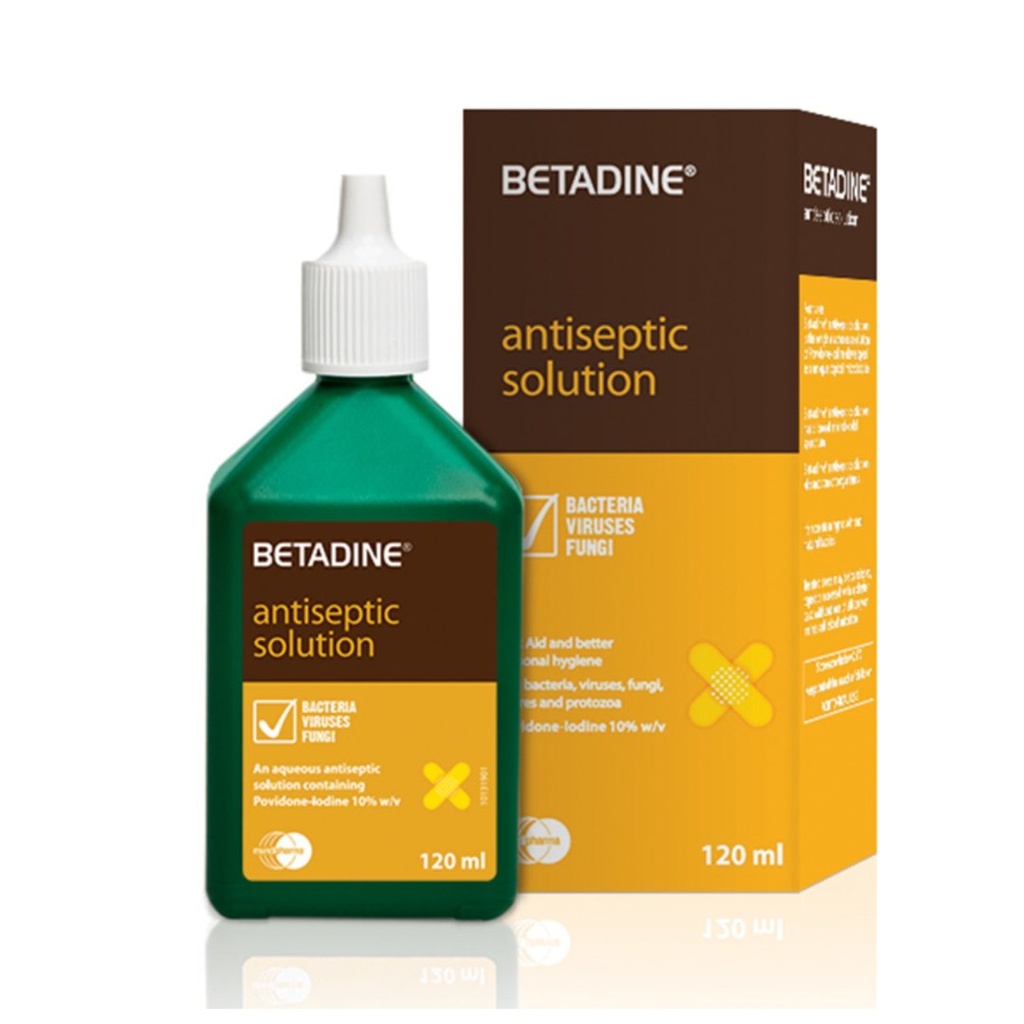 * Betadine Antiseptic Solution, 120ml