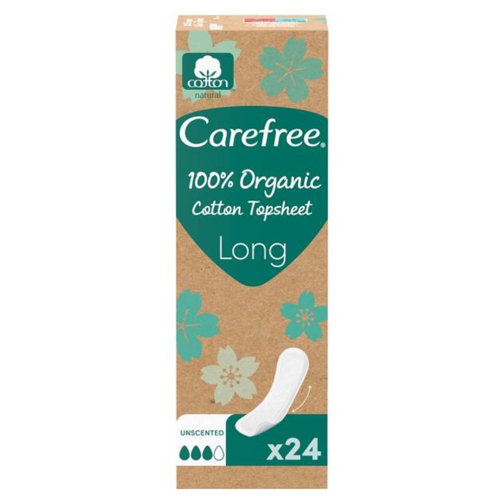 * Carefree 100% Organic Cotton Long, 24's - Unscented 