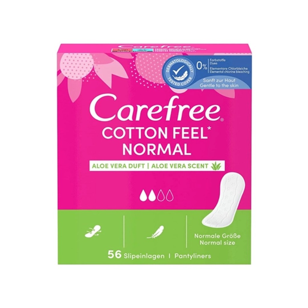 * Carefree Cotton Feel Normal, 56's - Aloe Vera Scent 