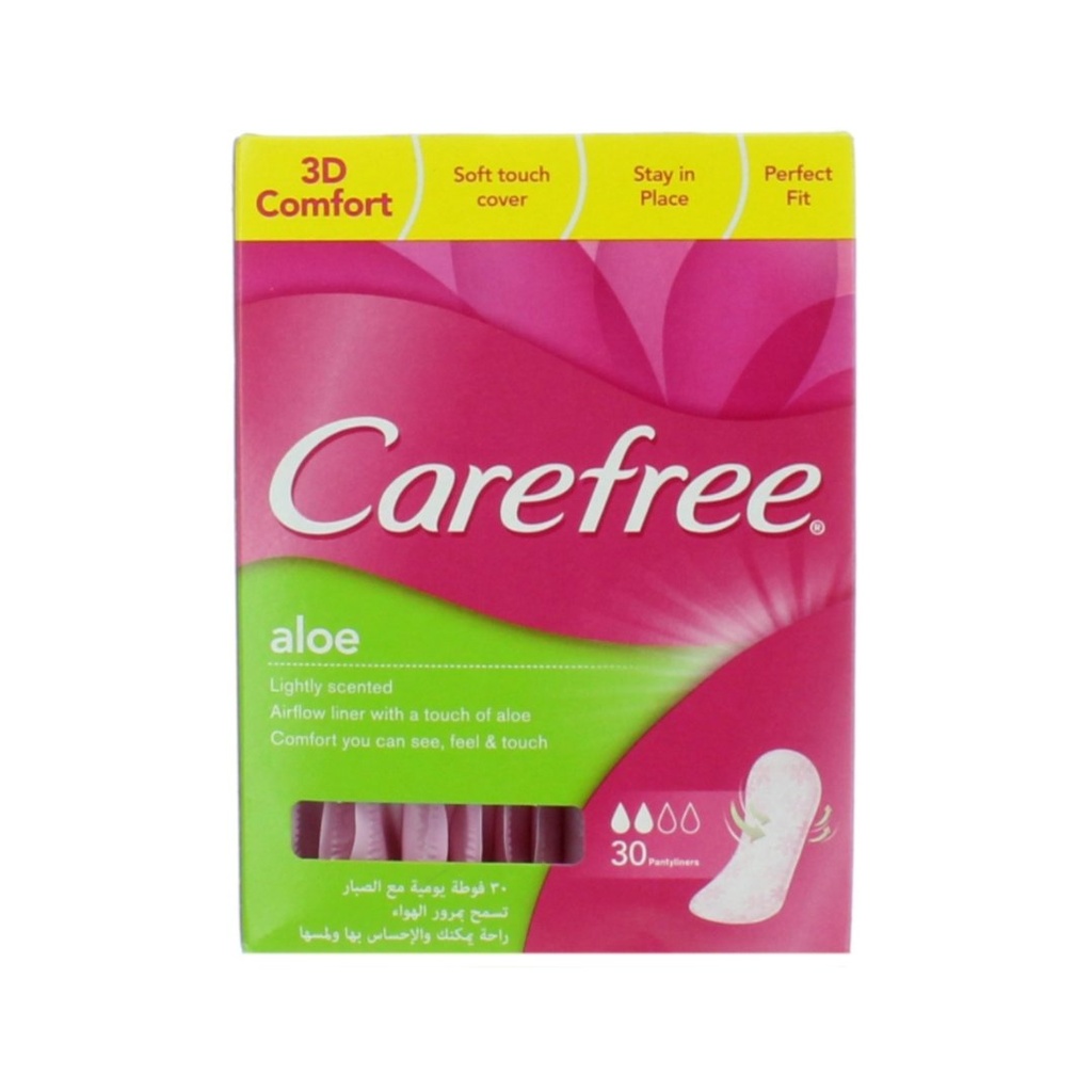 * Carefree 3D Comfort Cotton Aloe, 30's - Lightly Scented 