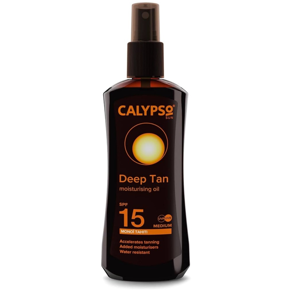 * Calypso Monoi Tahiti Deep Tan Moisturizing Oil SPF15, 200ml