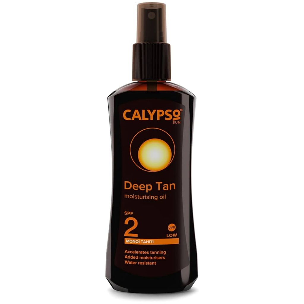 * Calypso Monoi Tahiti Deep Tan Moisturizing Oil SPF2, 200ml