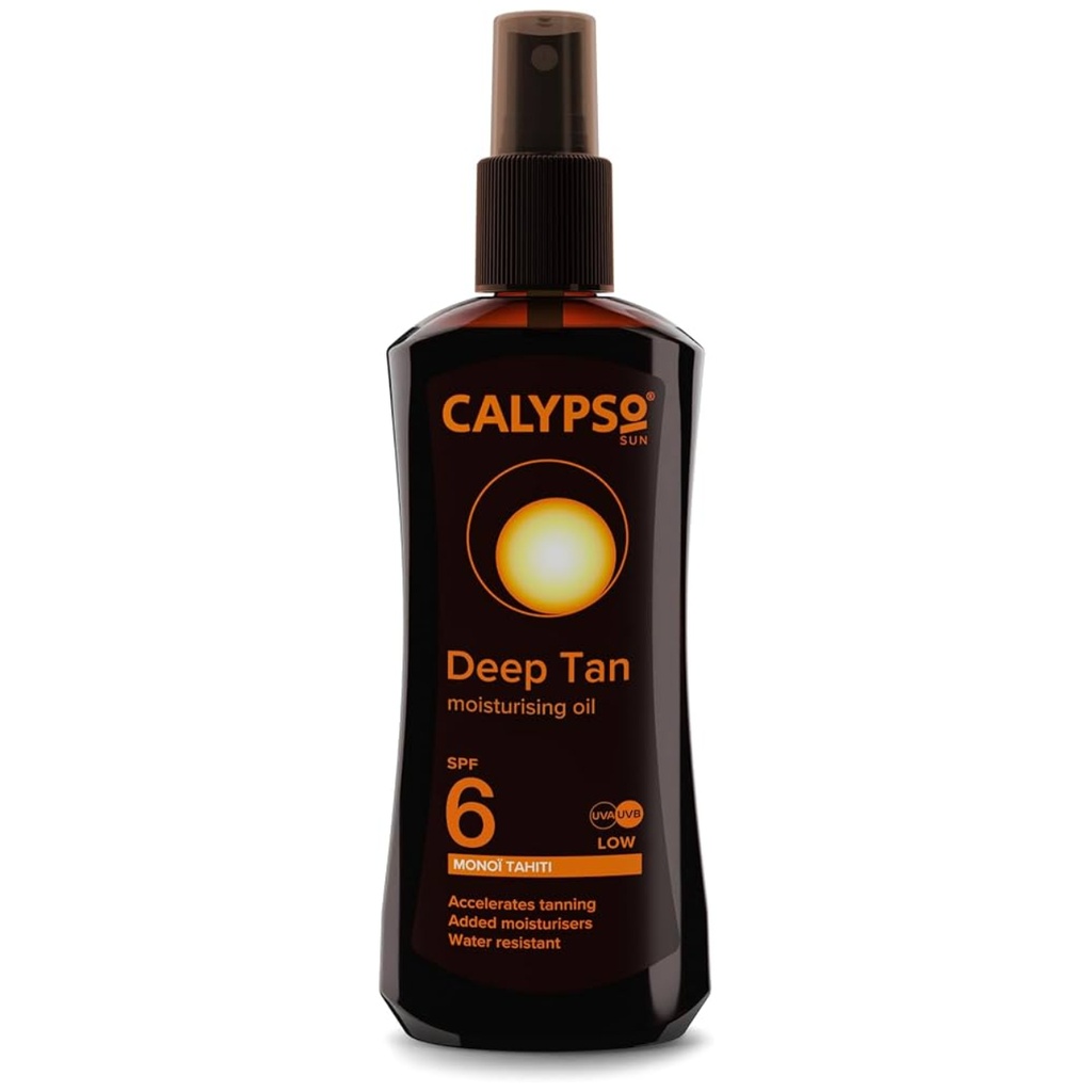 * Calypso Monoi Tahiti Deep Tan Moisturizing Oil SPF6, 200ml